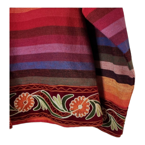 Tantrums Southwestern Embroidered Jacket Multicolor Bohemian Stripe Women - Picture 3 of 8